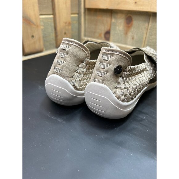 Womens Bernie Mev Slip-On Elastic Woven Shoes Size 9 EU 40 in Tan Gold Metallic - Picture 5 of 7